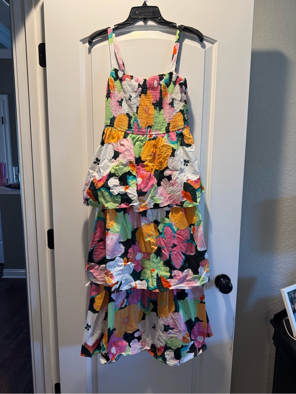 Tropical Floral Tiered Sundress in Bright Multi-Color